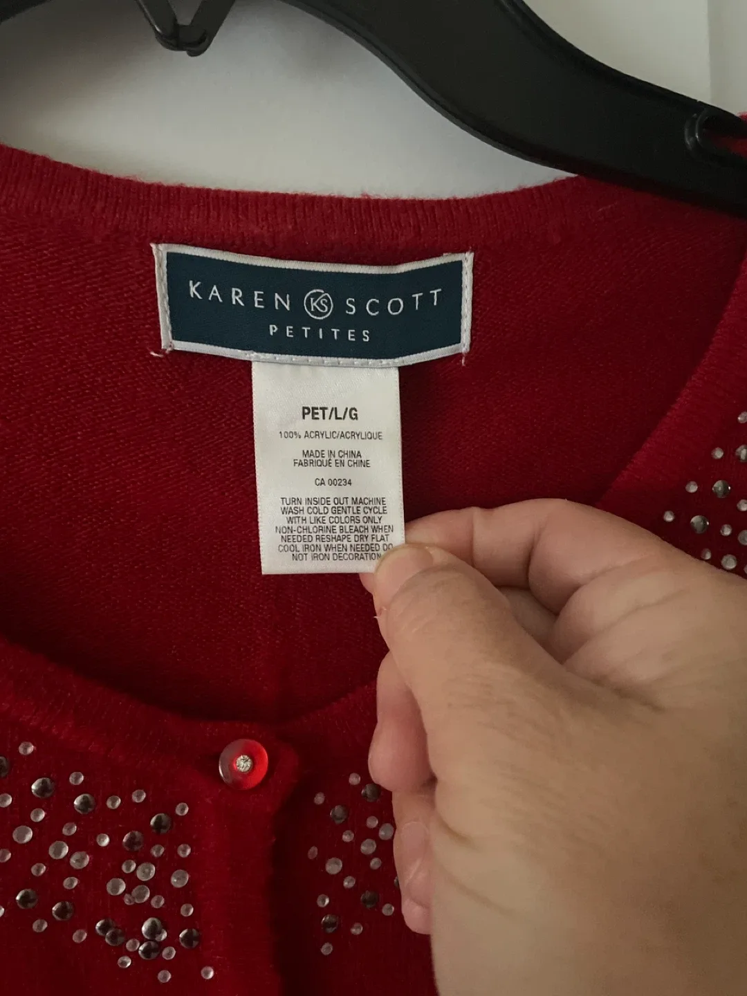 Karen Scott Petites Red Cardigan - Size P/L image indicator(2)