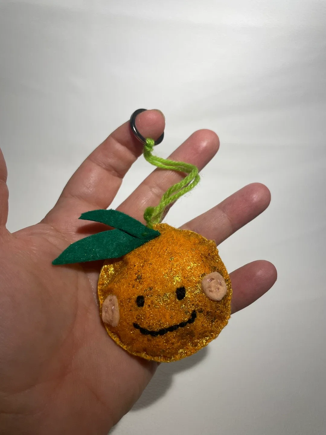 Orange Smiley Face Keychain