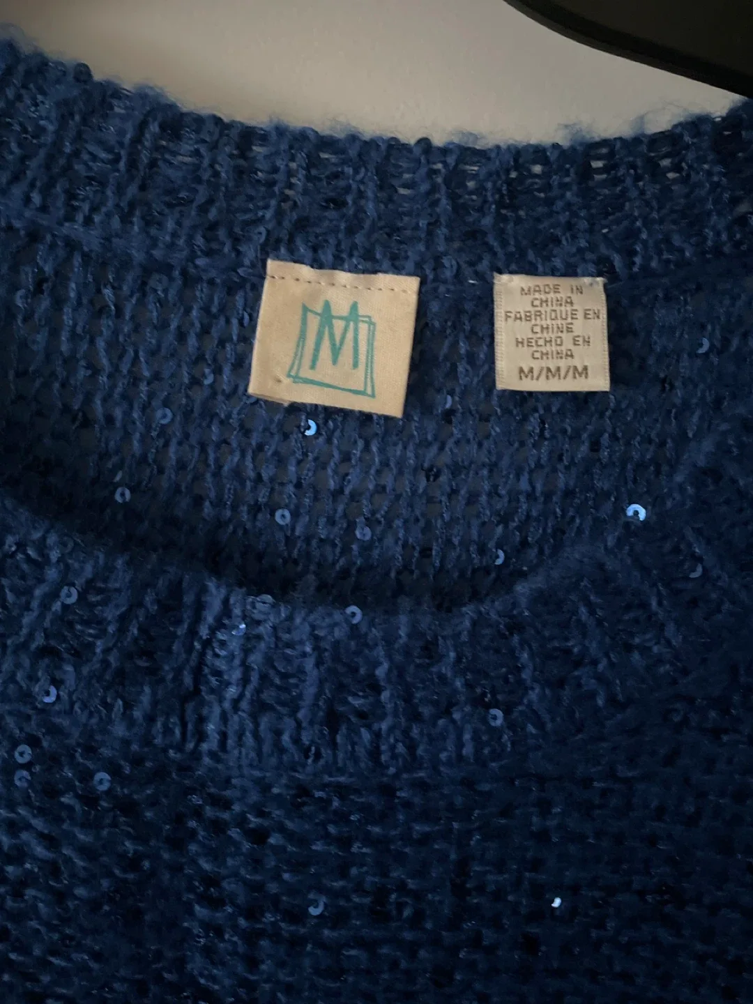 Like new Blue Sparkle Sweater - Size M image indicator(2)