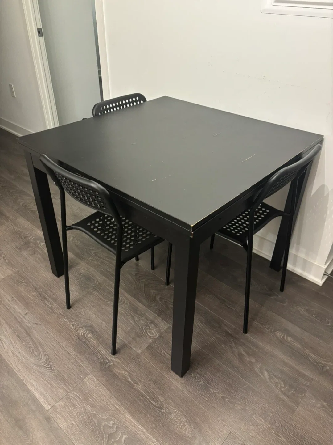 IKEA Extendable Dining Table & 4 Chairs - Black image indicator(2)
