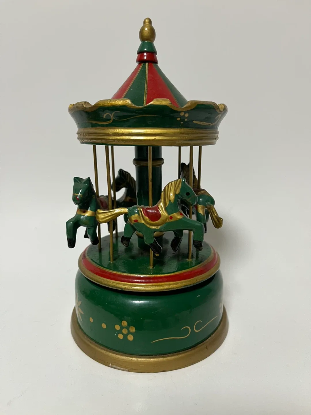 Vintage wind up wooden Carousel Music Box
