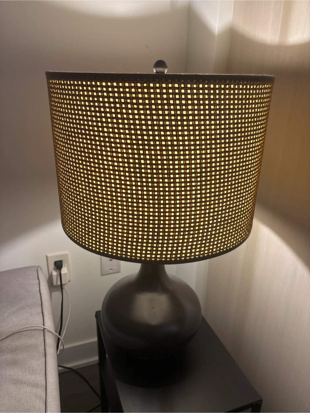 Table Lamp with Woven Shade