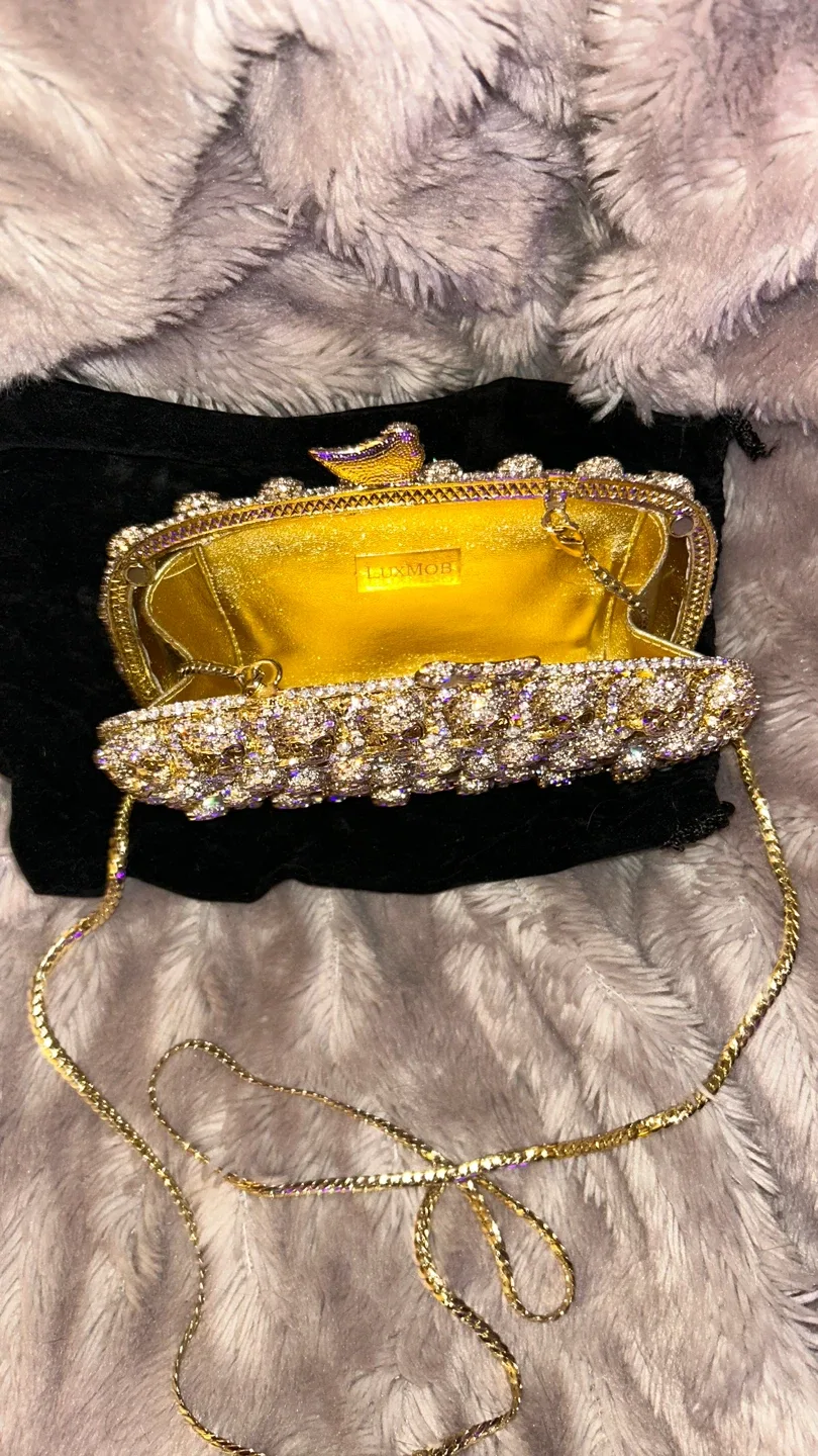 LuxMob Gold Rhinestone Clutch image indicator(2)