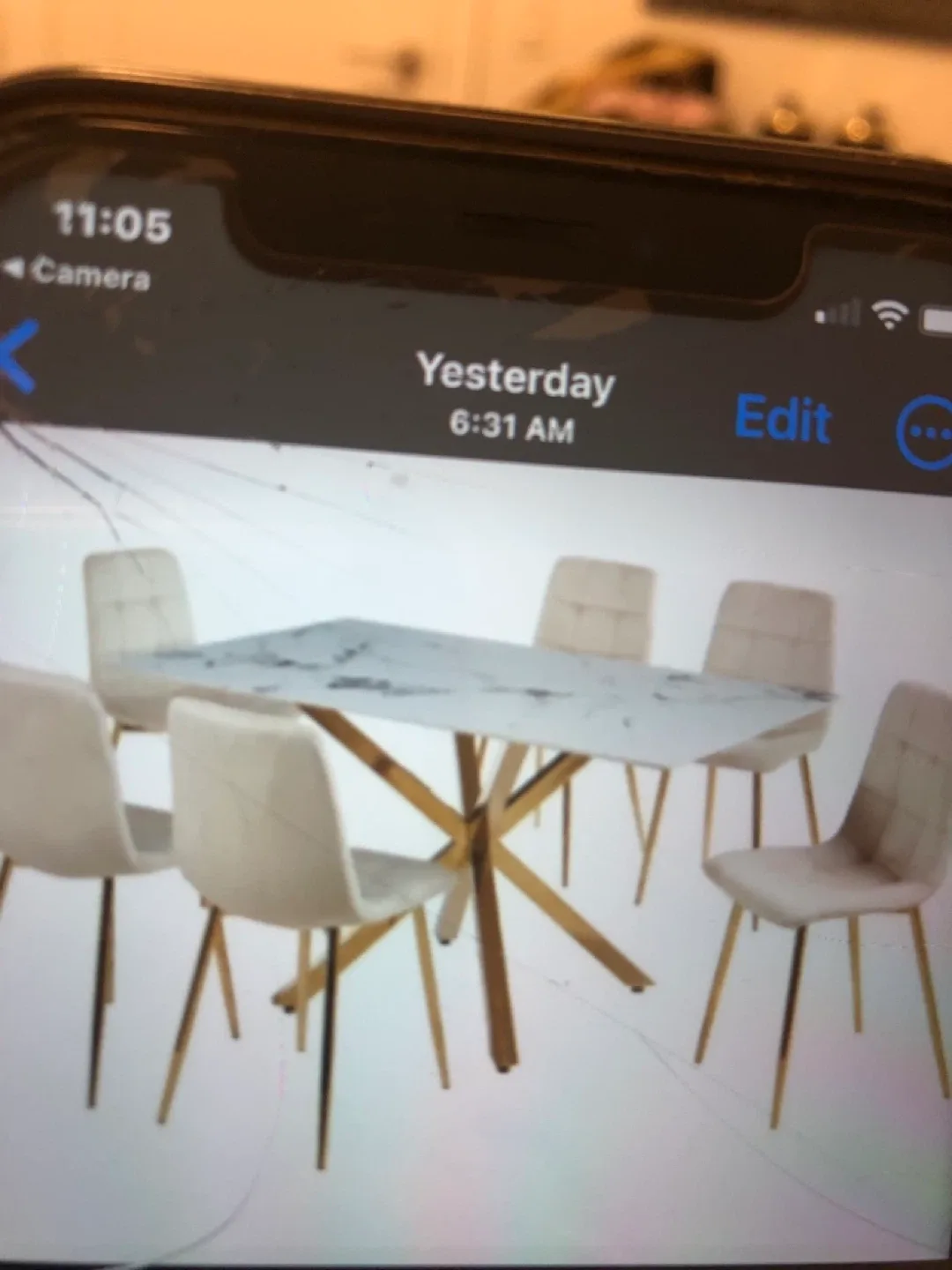 Marble dining table set