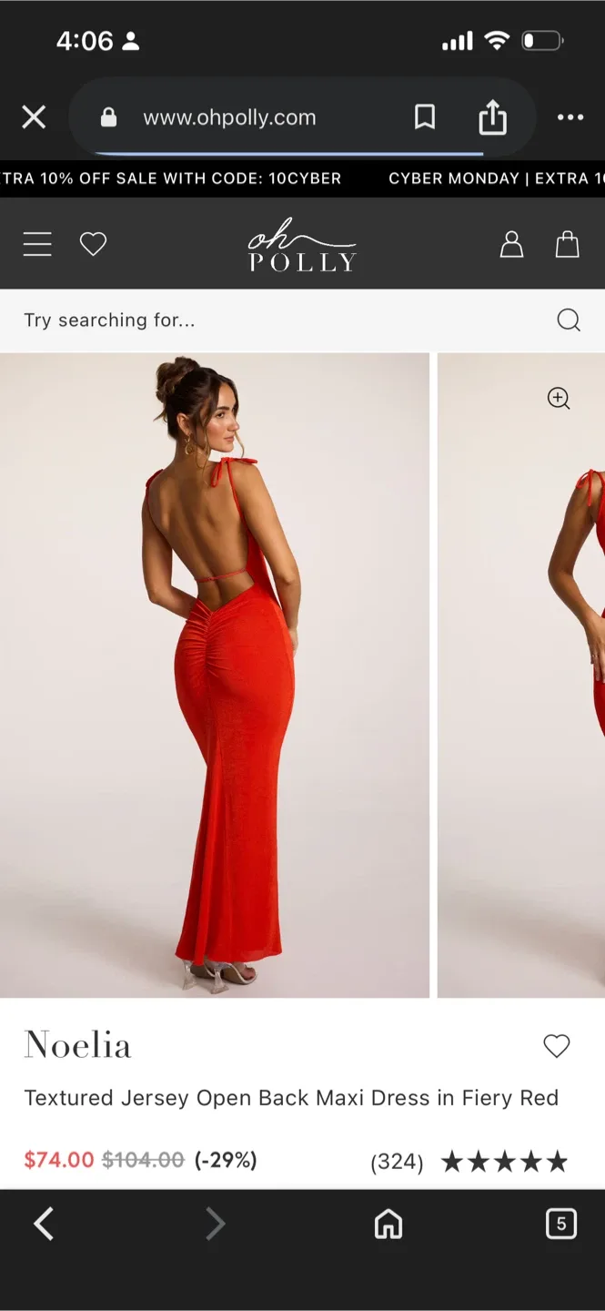 Oh Polly Noelia Maxi Dress - Fiery Red