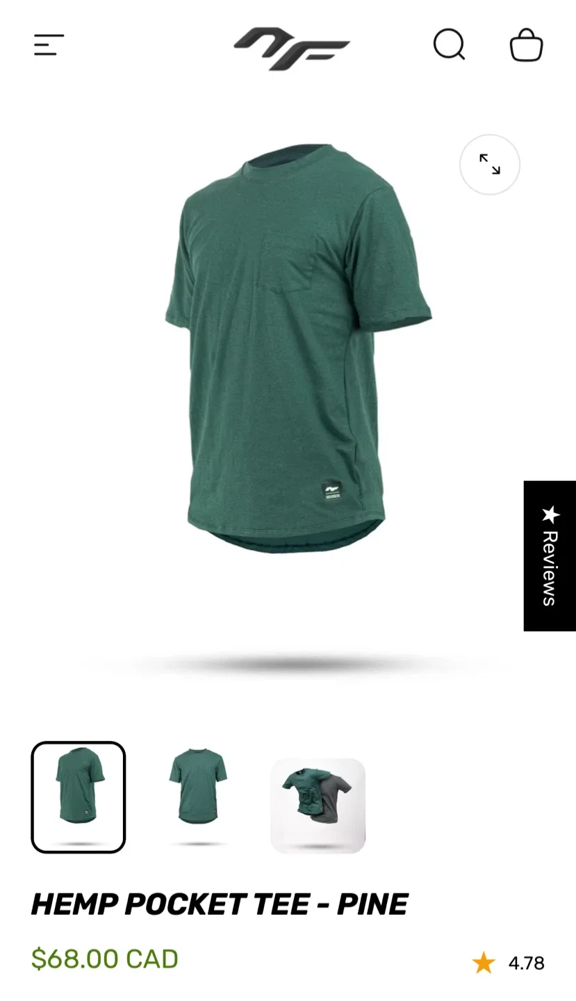 Pack of 5 NF Hemp Pocket T-shirts - Size M #Cleanout