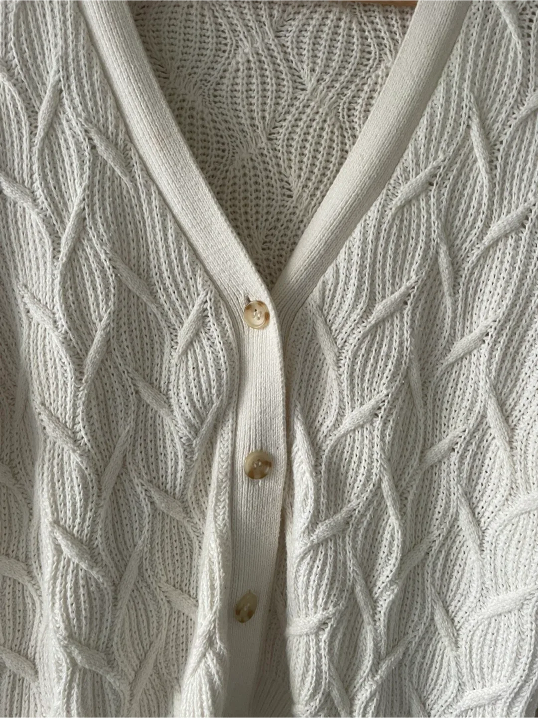 Soaked Cream Cable Knit Cardigan - Size L #Cleanout image indicator(2)