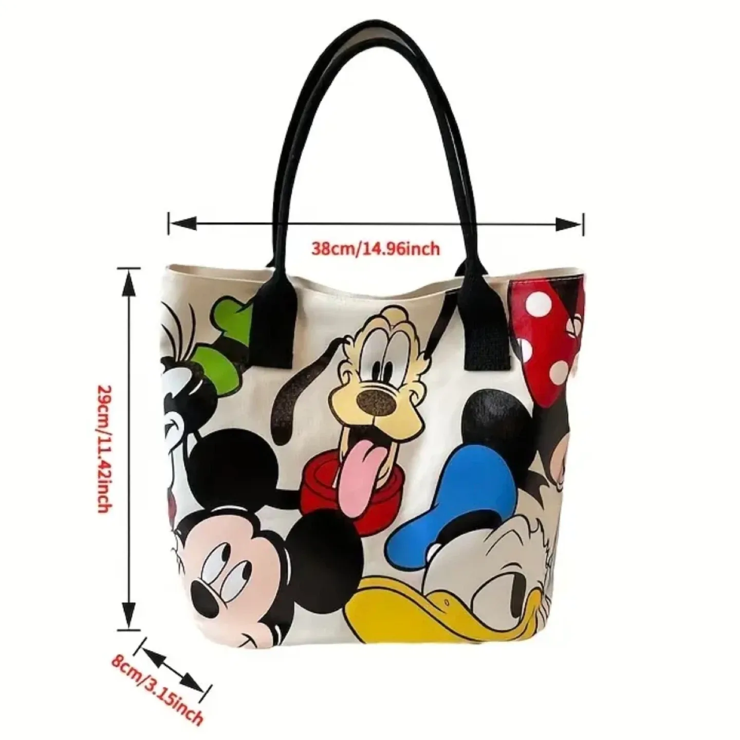 Brand New Disney Mickey & Friends Tote Bag (Red Handles) image indicator(2)