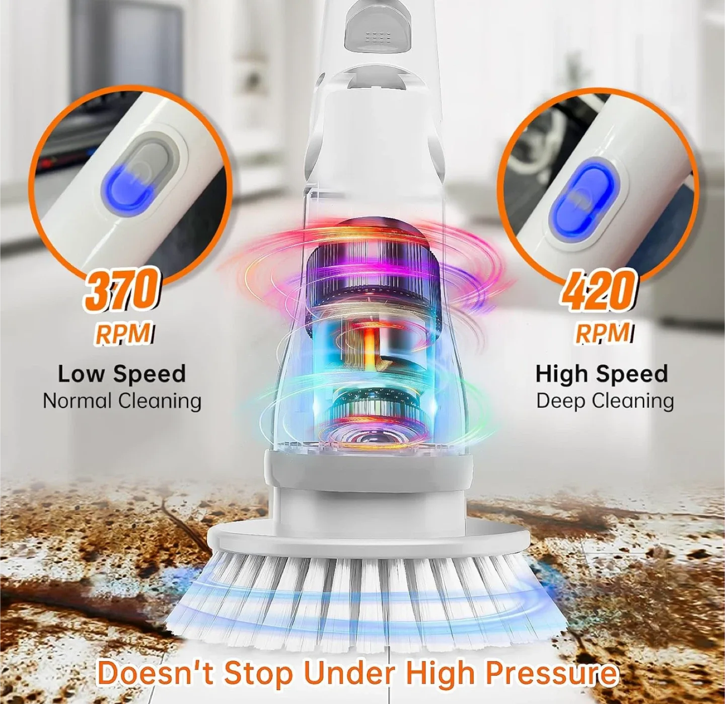 Cordless Electric Spin Scrubber with Extension Handle image indicator(2)