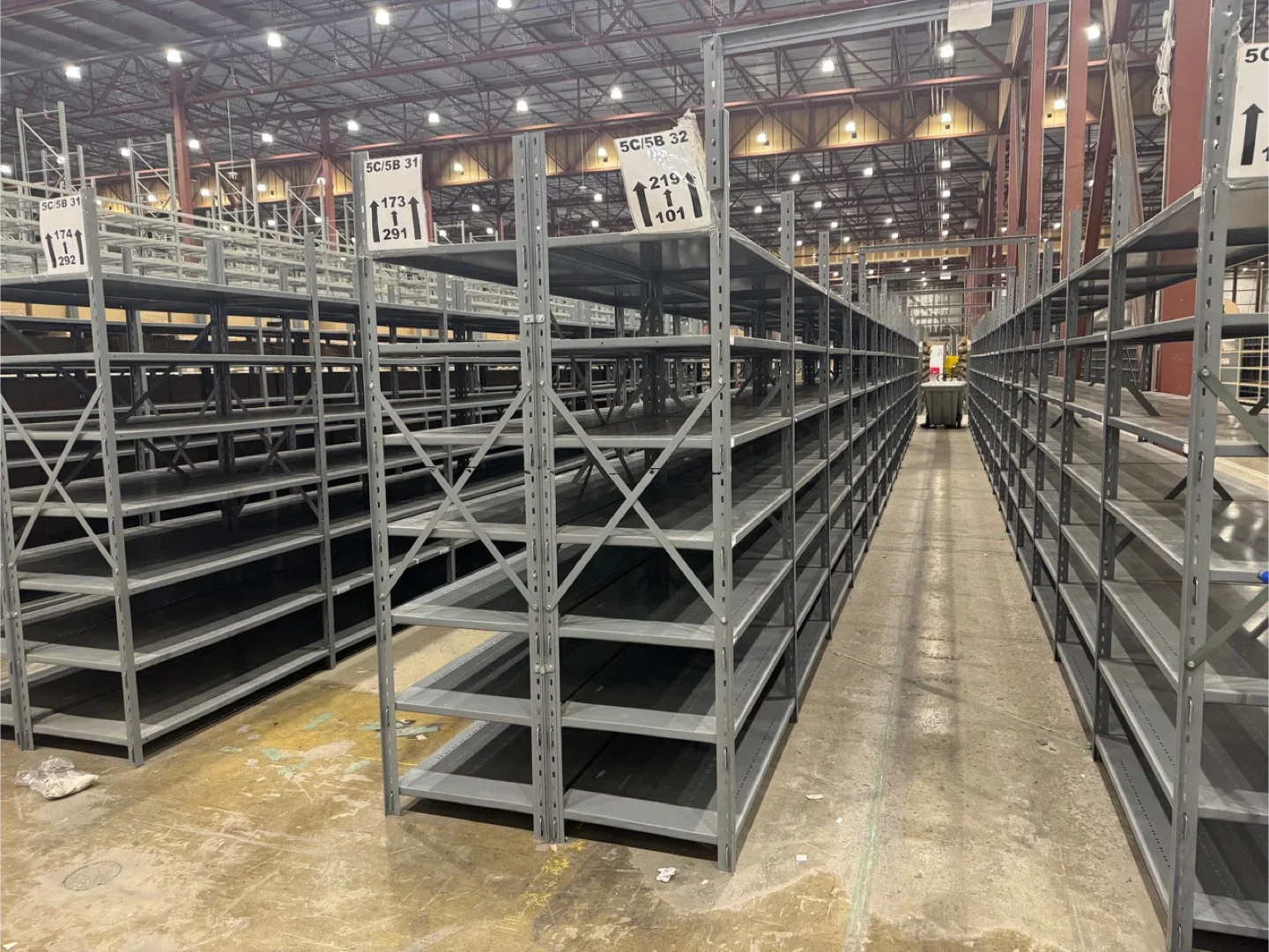 Used industrial shelving. 7’4 T x 24” D x 48” W