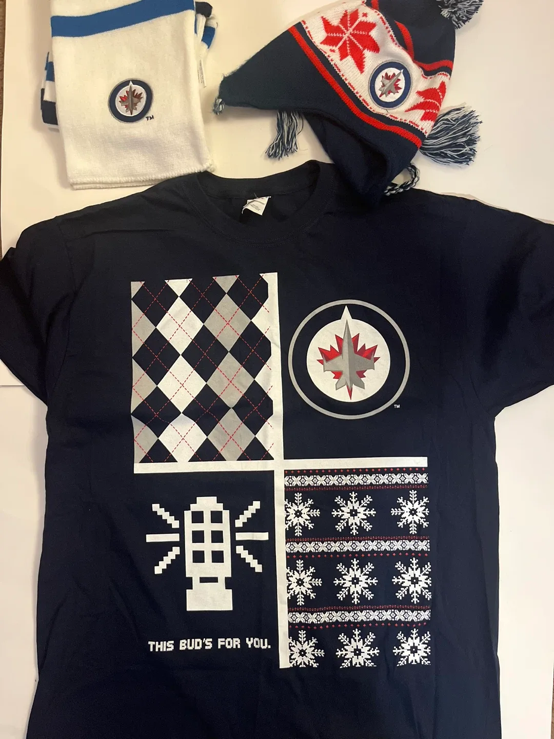 Winnipeg Jets T-Shirt, Scarf, and Toque Set