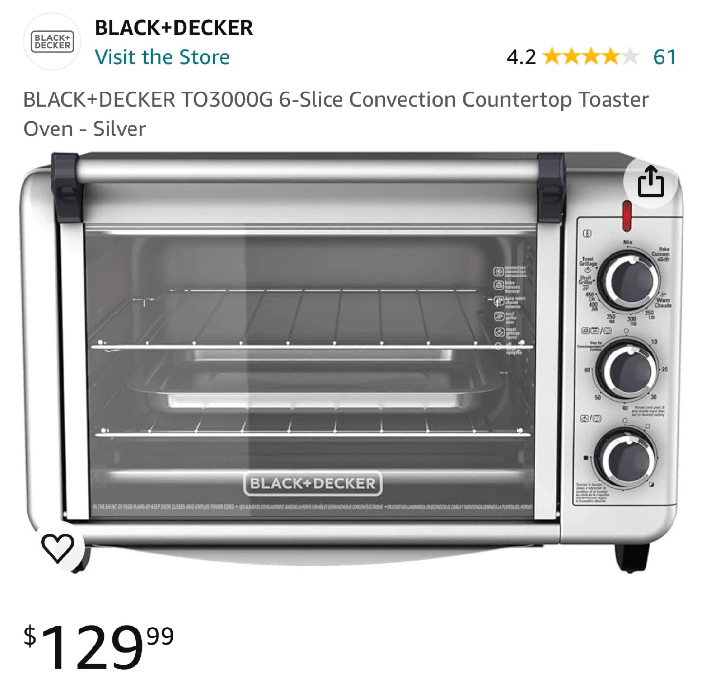 BLACK+DECKER 6-Slice Toaster Oven #Cleanout - photo 3