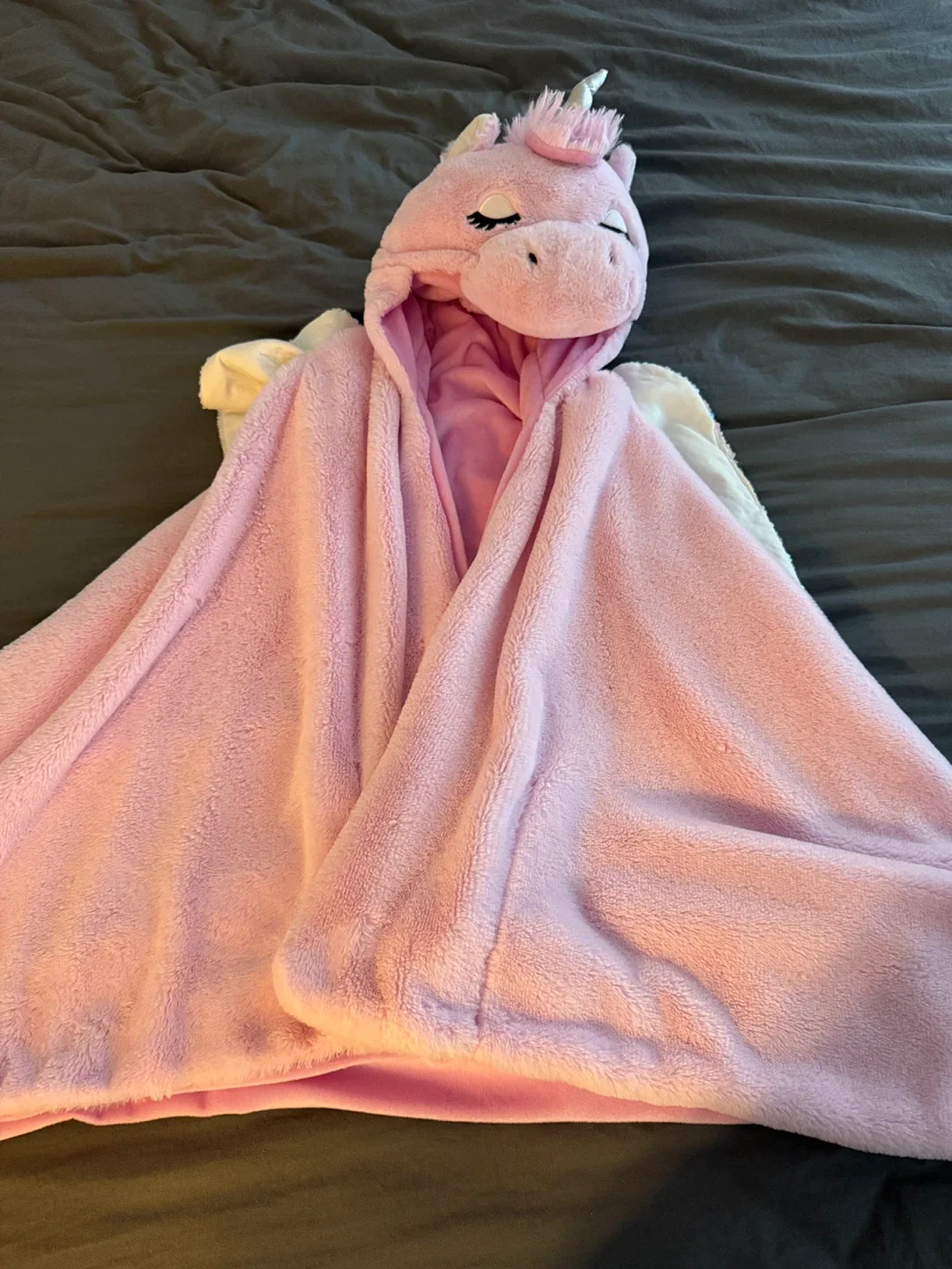 Pink Unicorn Hooded Blanket