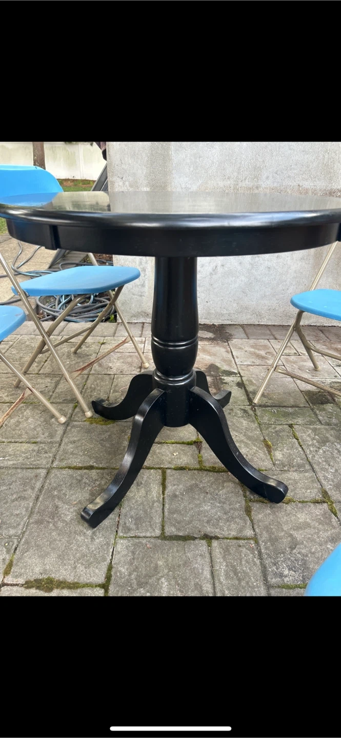 Black Round Dining Table - photo 2