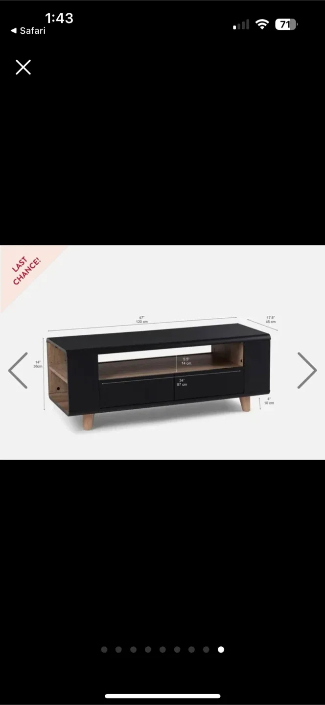 Black TV Stand with Storage image indicator(2)
