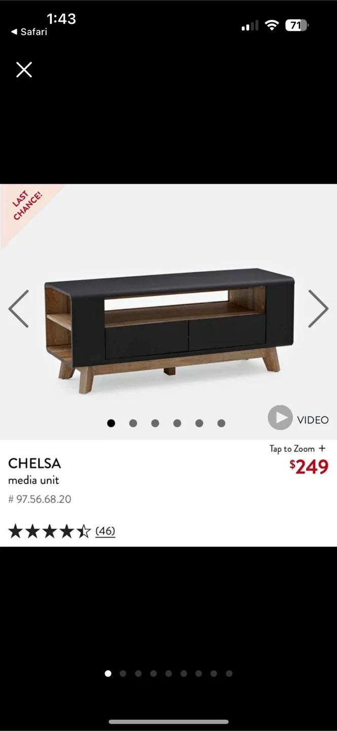 Black TV Stand with Storage