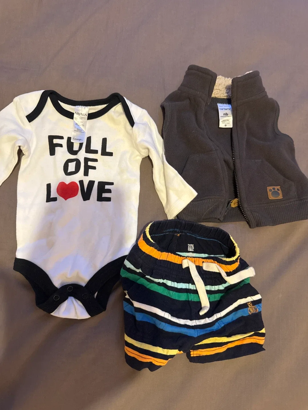 Newborn Baby Clothes Bundle (Carter's, George, Gap)