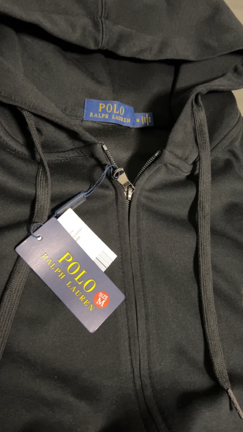 New Polo Ralph Lauren Black Hoodie - Size M image indicator(2)