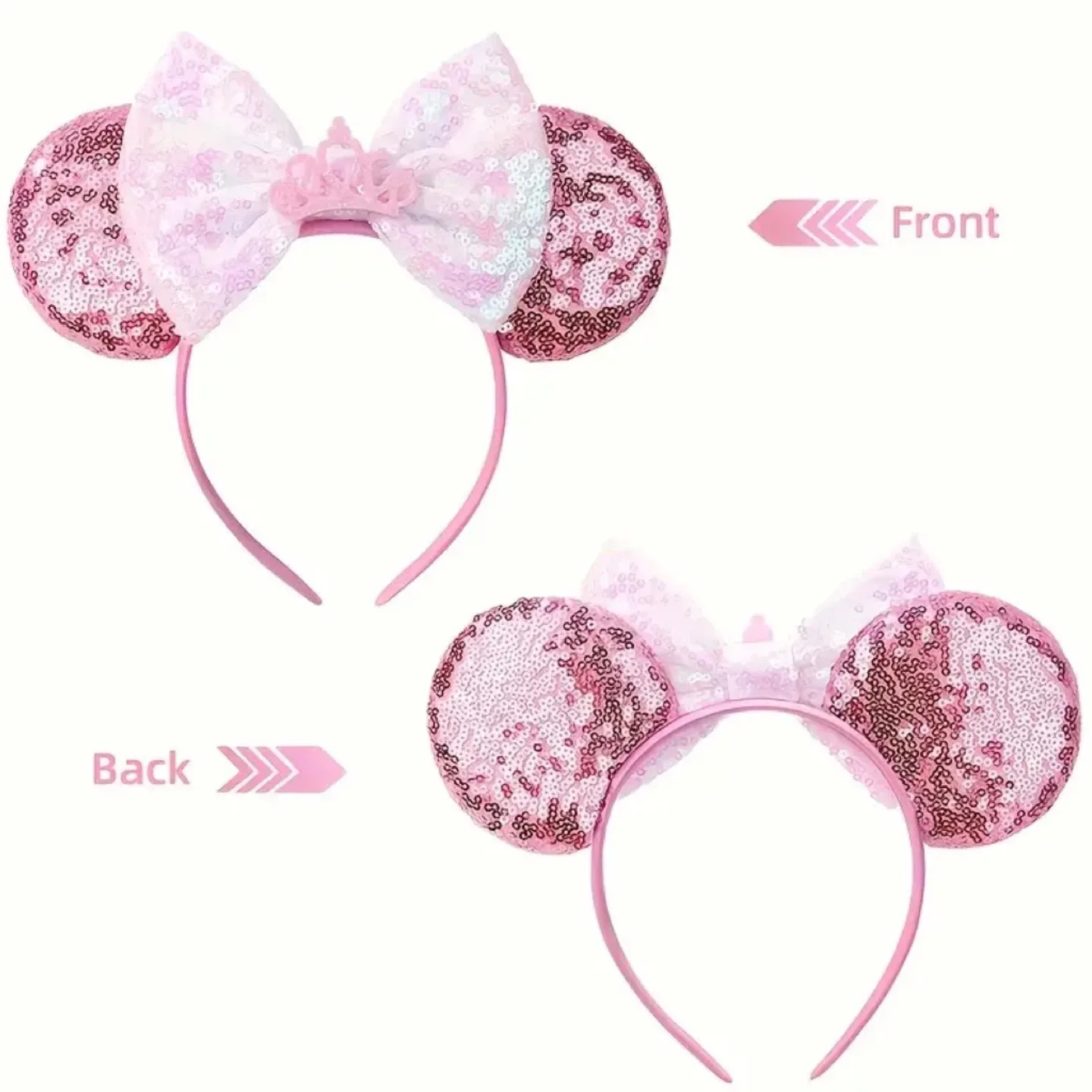$15 for both!! Sequin Minnie Mouse Ears Headband (Pink and Blue)