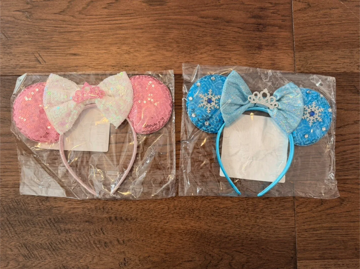 $15 for both!! Sequin Minnie Mouse Ears Headband (Pink and Blue) image indicator(5)