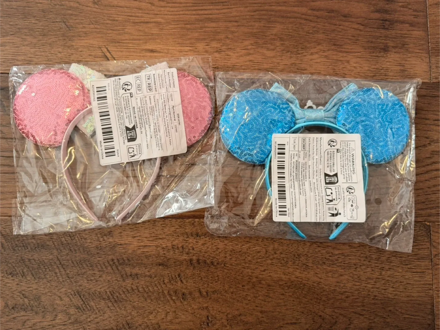 $15 for both!! Sequin Minnie Mouse Ears Headband (Pink and Blue) image indicator(6)