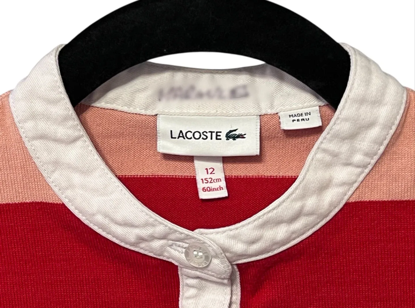 Kids Lacoste Long Sleeve Striped Shirt – Size 12 image indicator(3)