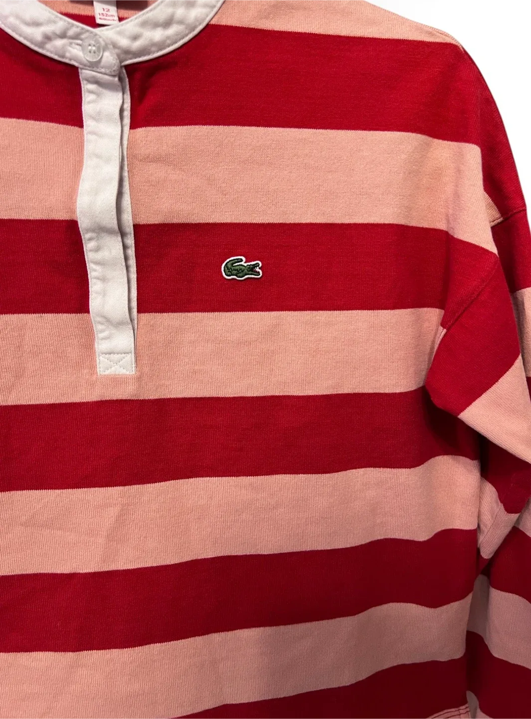 Kids Lacoste Long Sleeve Striped Shirt – Size 12 image indicator(4)