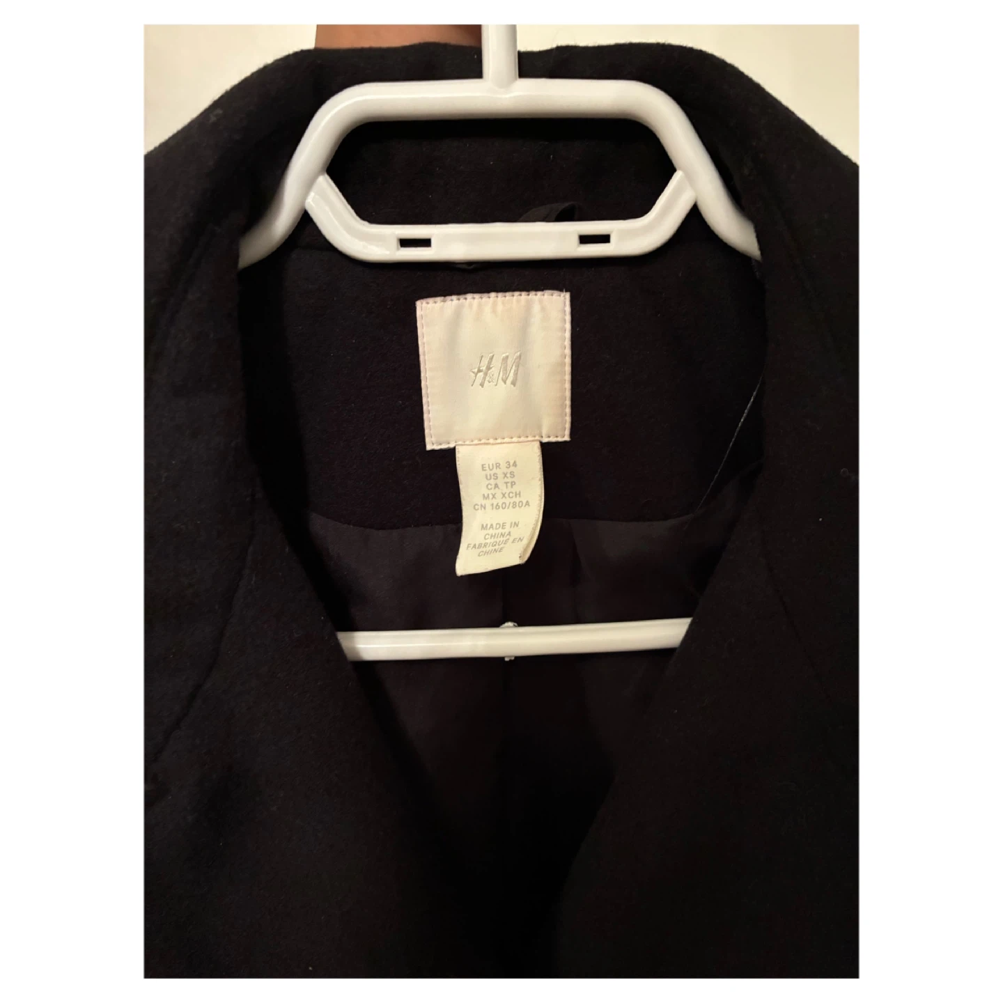 H&M Black Tie-Belt Coat - Size XS - photo 4