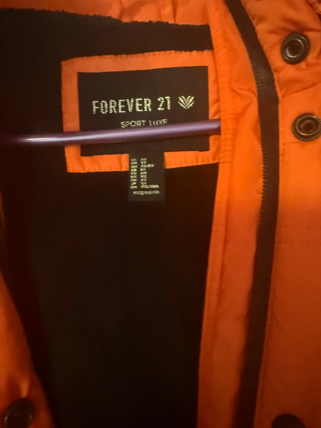 Forever 21 Sport Orange Puffer Jacket XS #Cleanout image indicator(2)