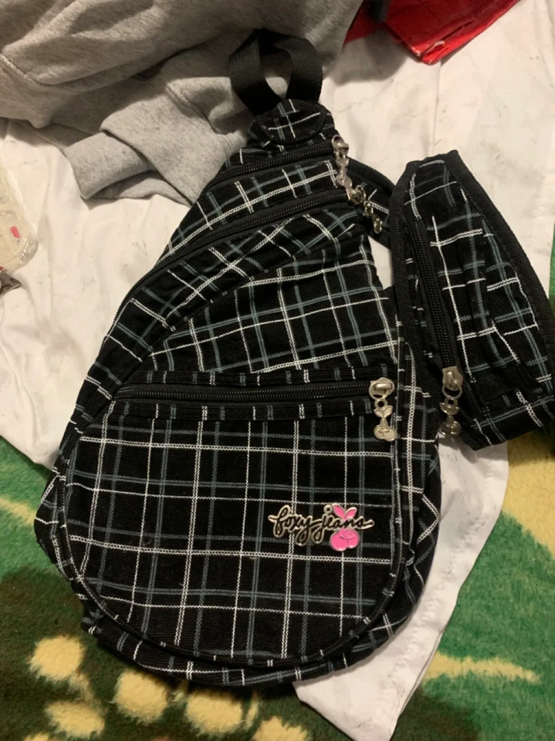 Roxy Jeans Plaid Sling Bag