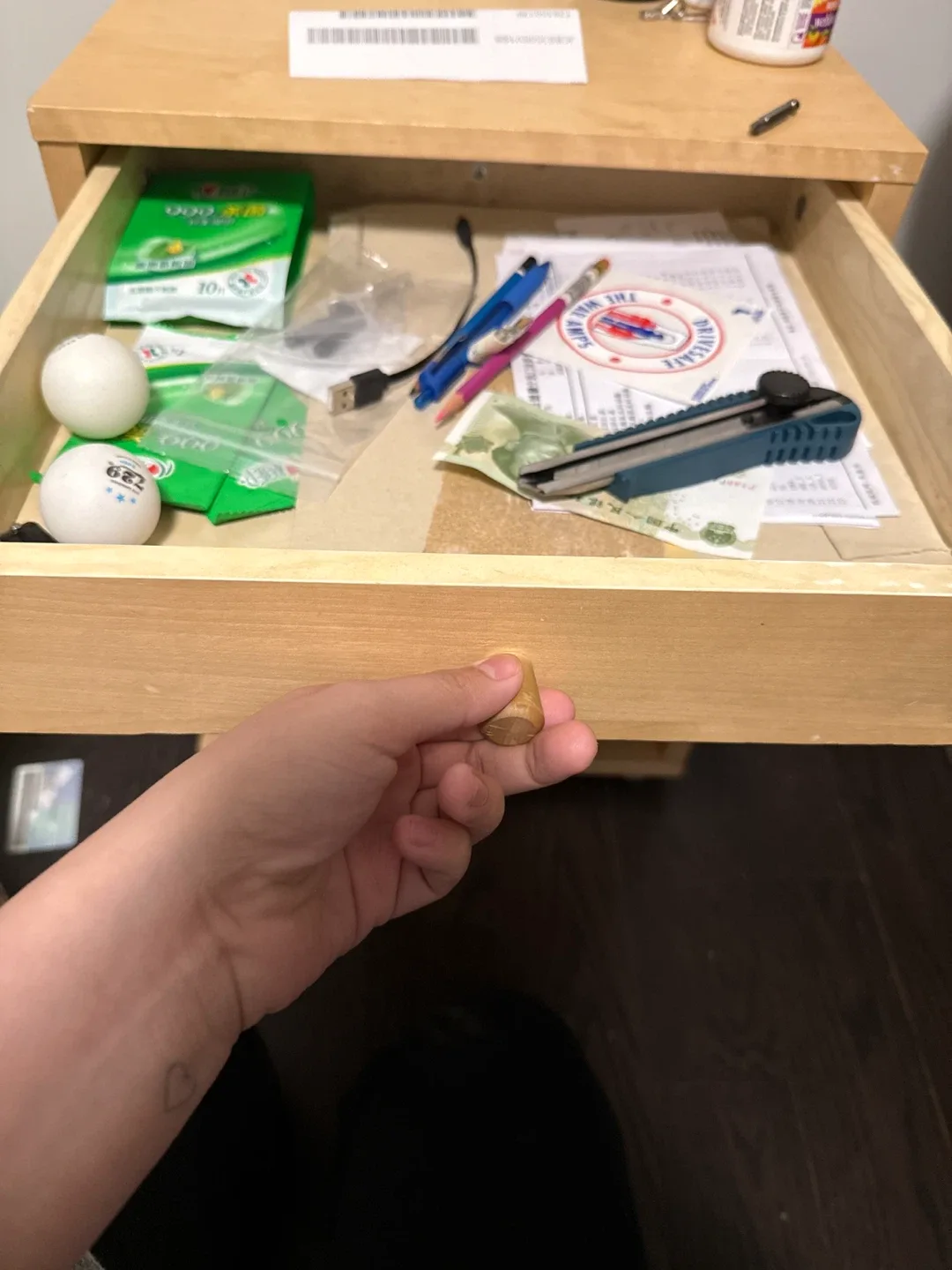 Wooden Side Table with Drawer image indicator(4)