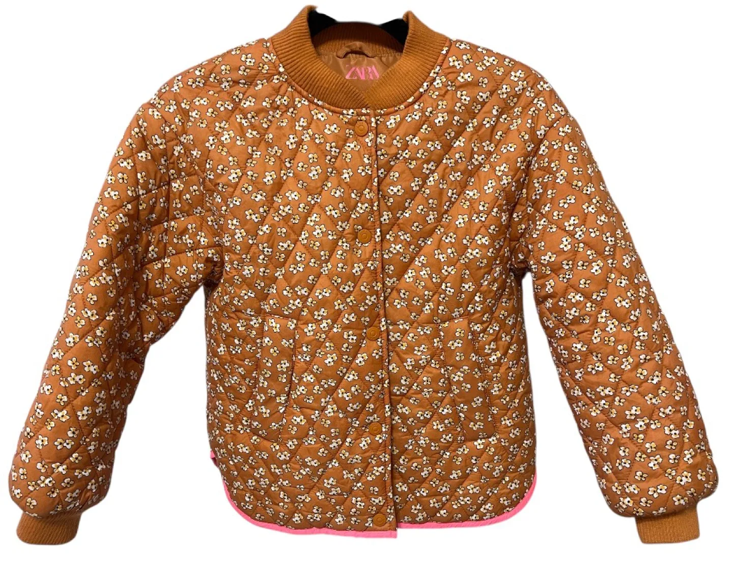 ZARA Floral Quilted Jacket – Girls 9-10 (140 cm)