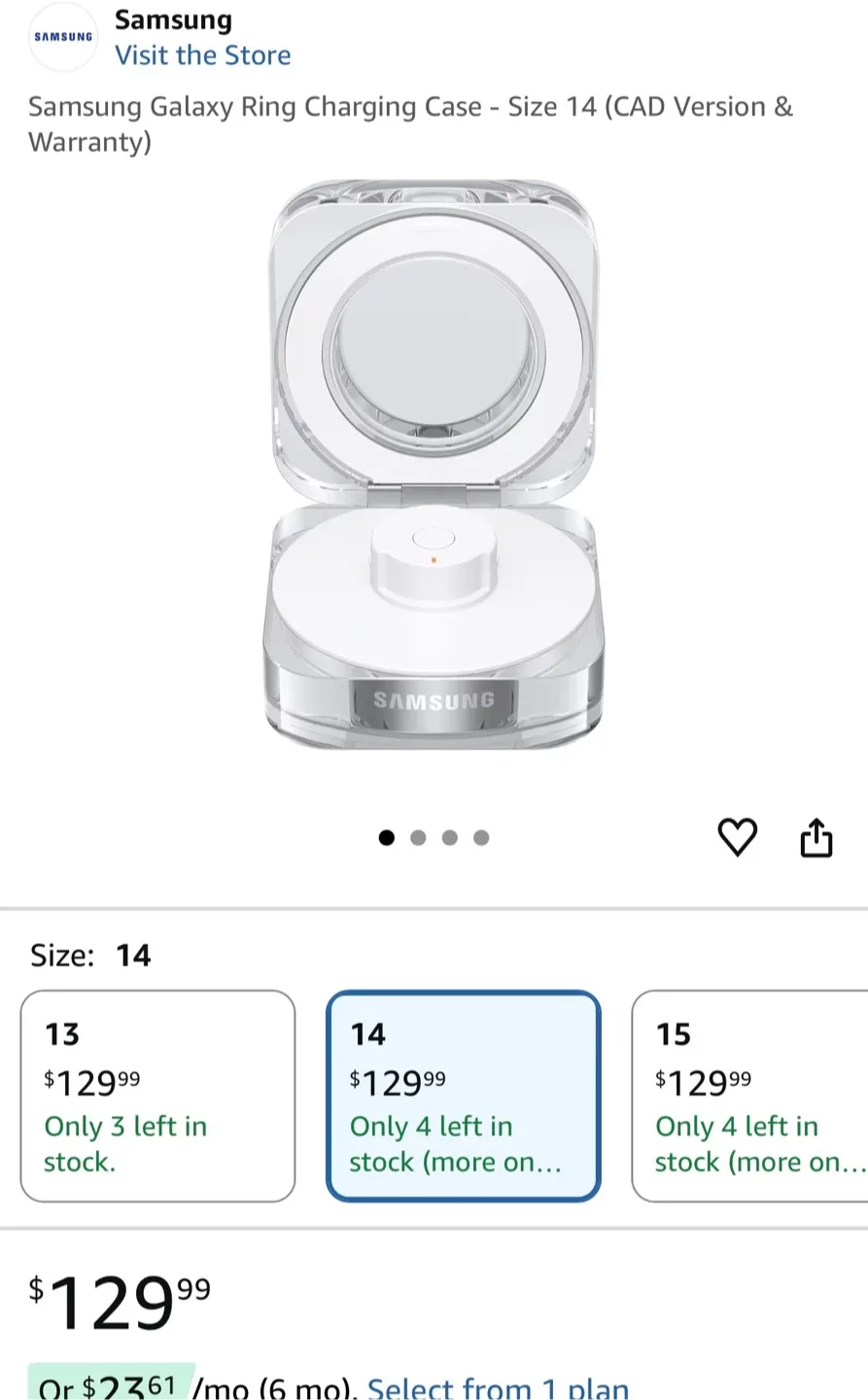 New! Samsung Galaxy Ring Charging Case - Size 14 (CAD Version) image indicator(3)