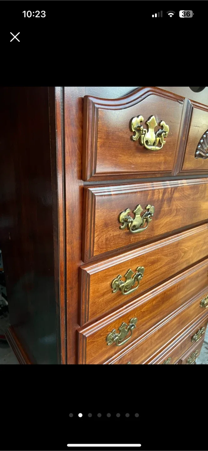 Wooden Dresser with Brass Handles image indicator(2)