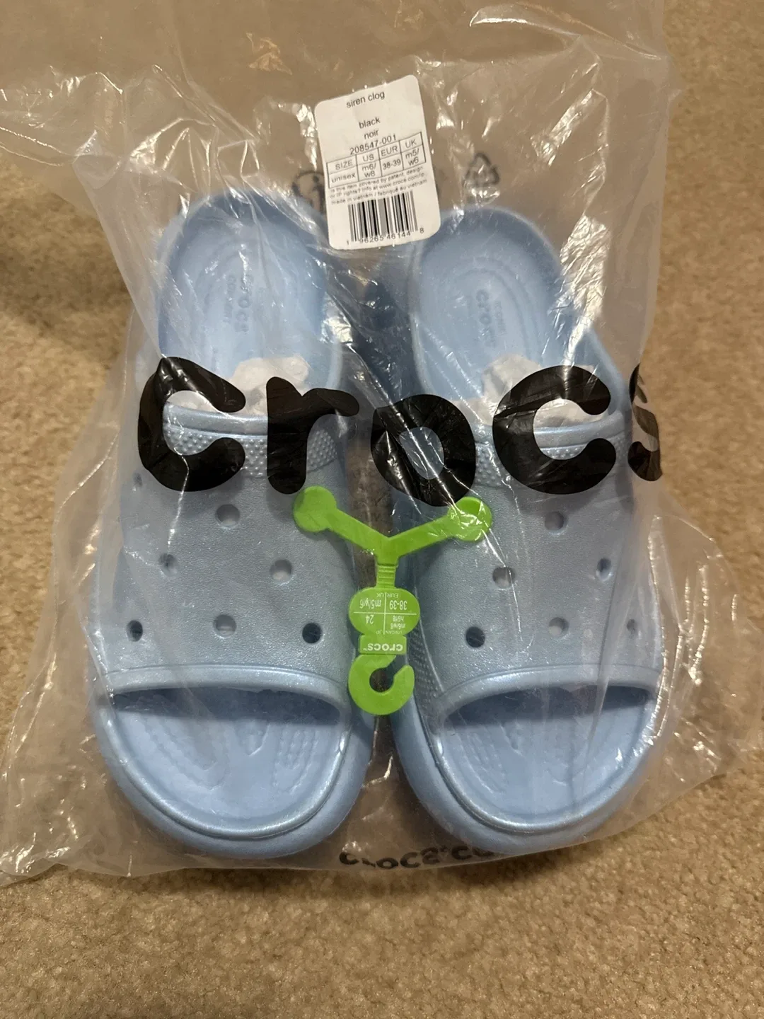 New Crocs Siren Clog - Glitter Blue W8