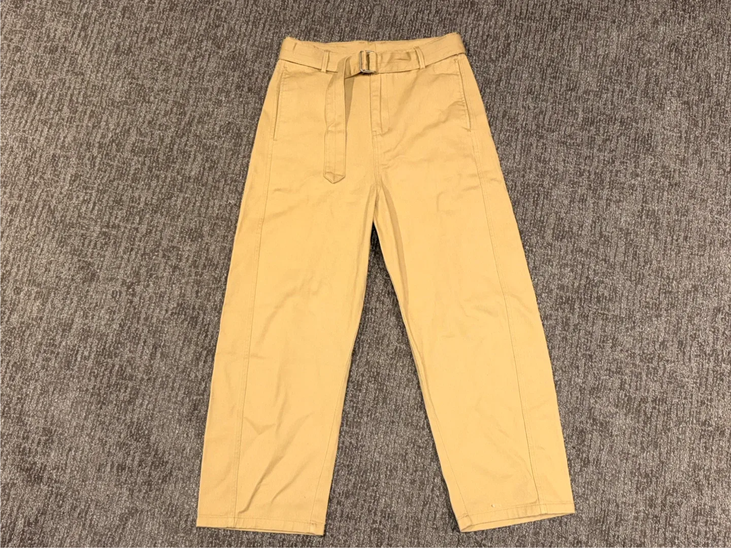 Beige Wide Leg Chinos with Belt