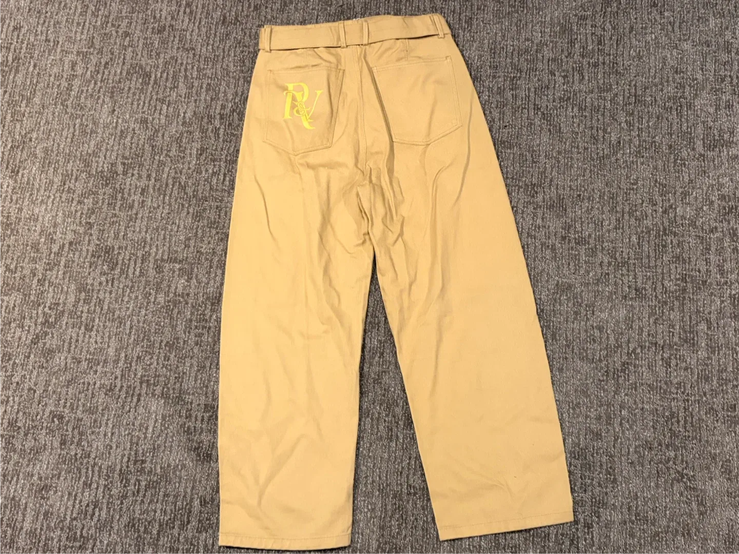 Beige Wide Leg Chinos with Belt image indicator(3)