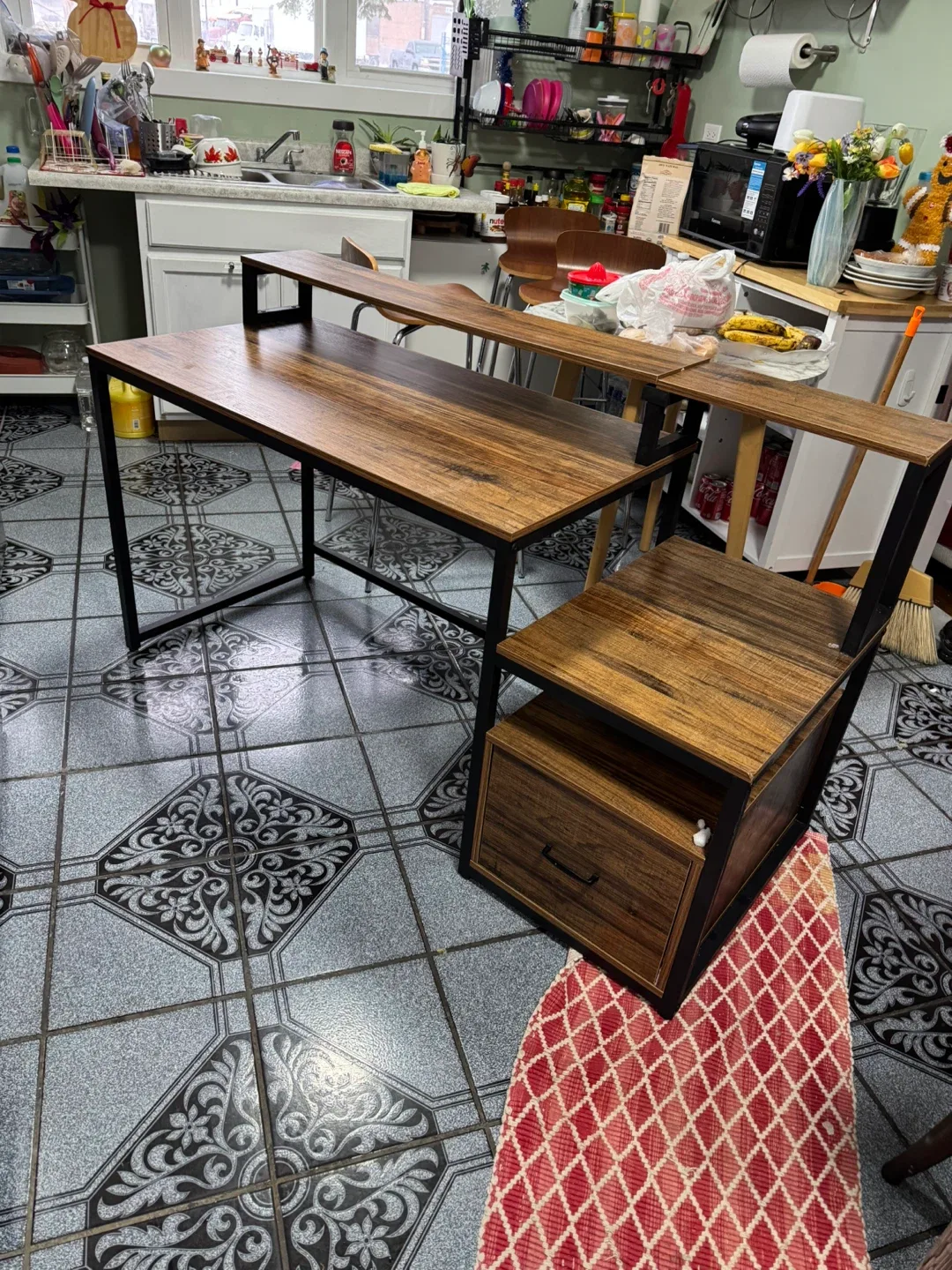 Wood & Metal Desk with Storage