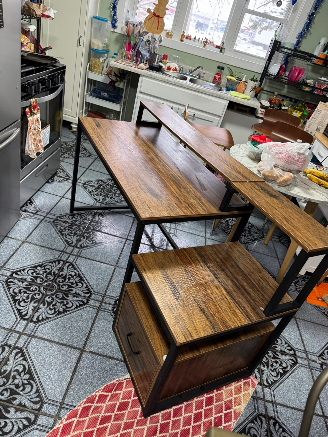 Wood & Metal Desk with Storage - photo 2