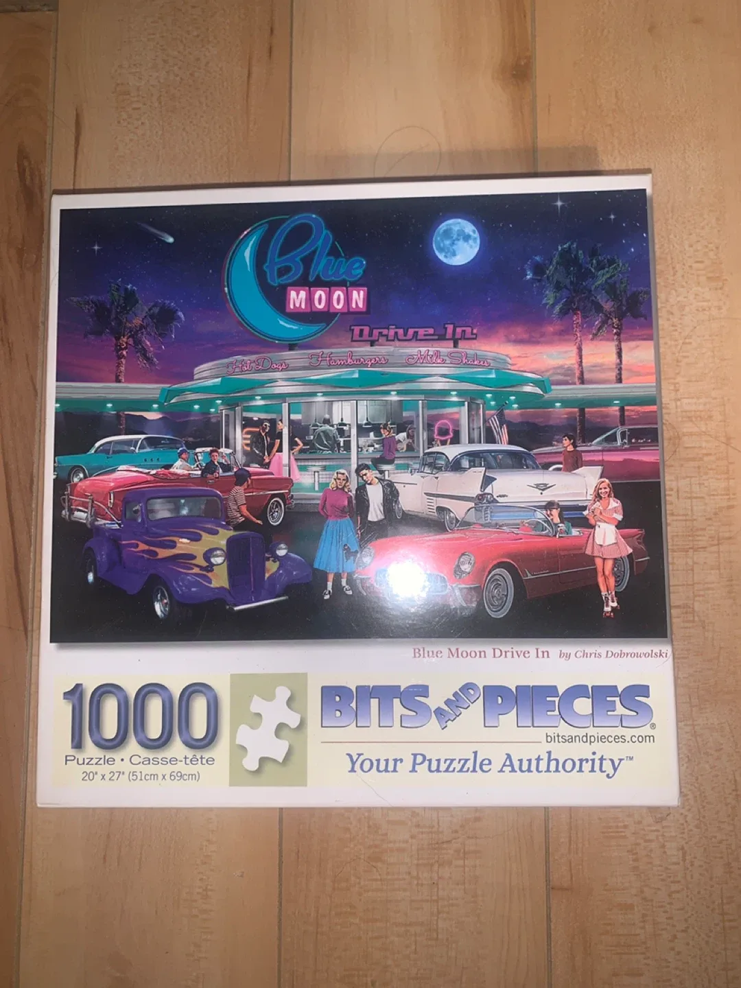 Bits and Pieces Blue Moon Drive-In 1000 Piece Puzzle