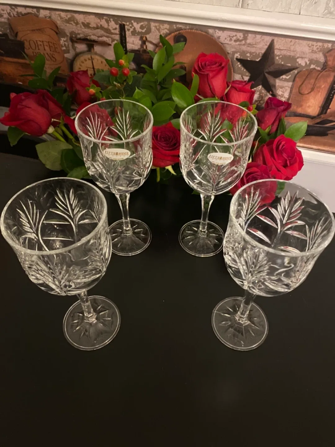 Fifth Avenue 24% Crystal Wine/Water Goblets! (Set of 4)