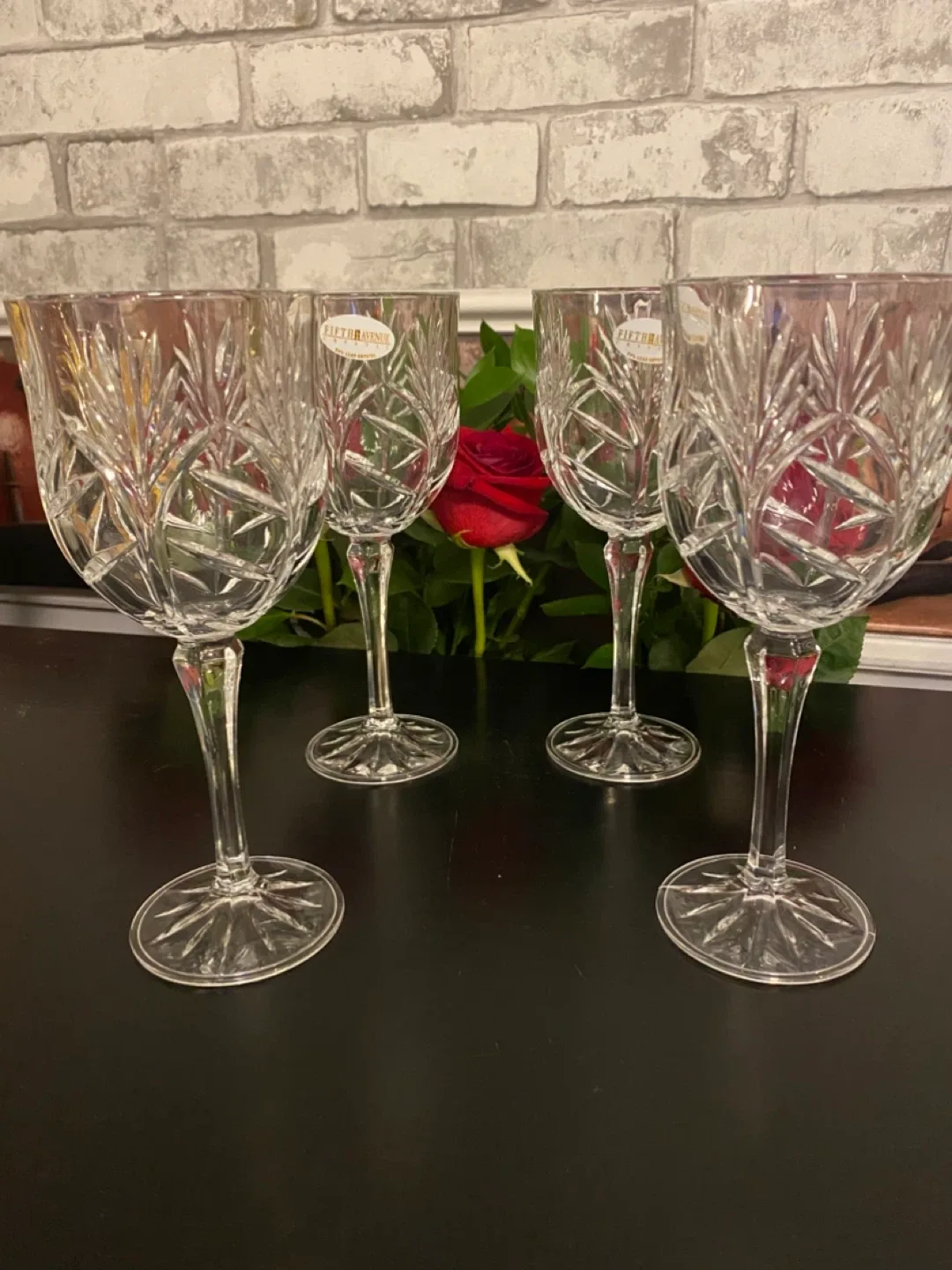 Fifth Avenue 24% Crystal Wine/Water Goblets! (Set of 4) image indicator(2)
