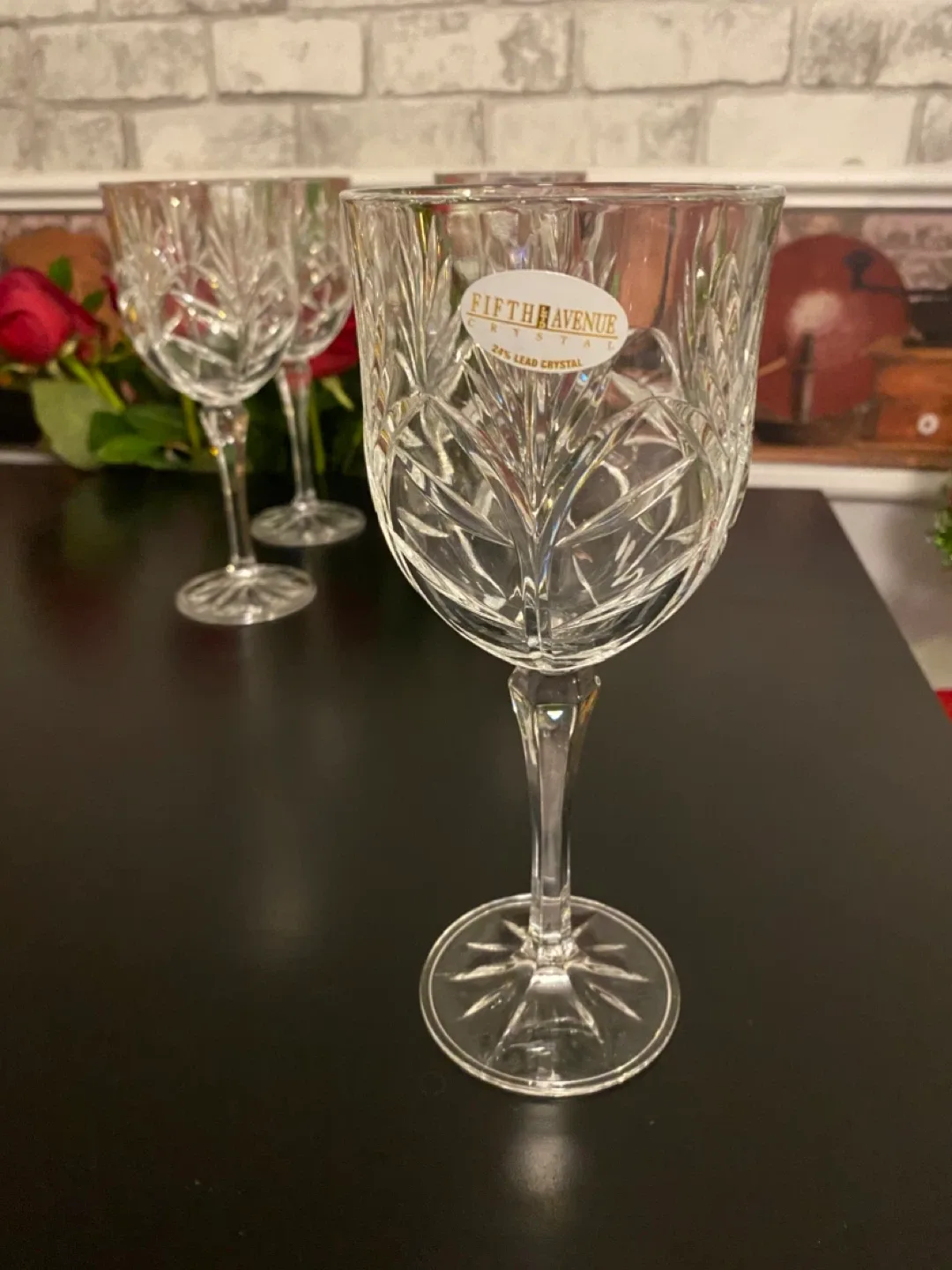 Fifth Avenue 24% Crystal Wine/Water Goblets! (Set of 4) image indicator(4)