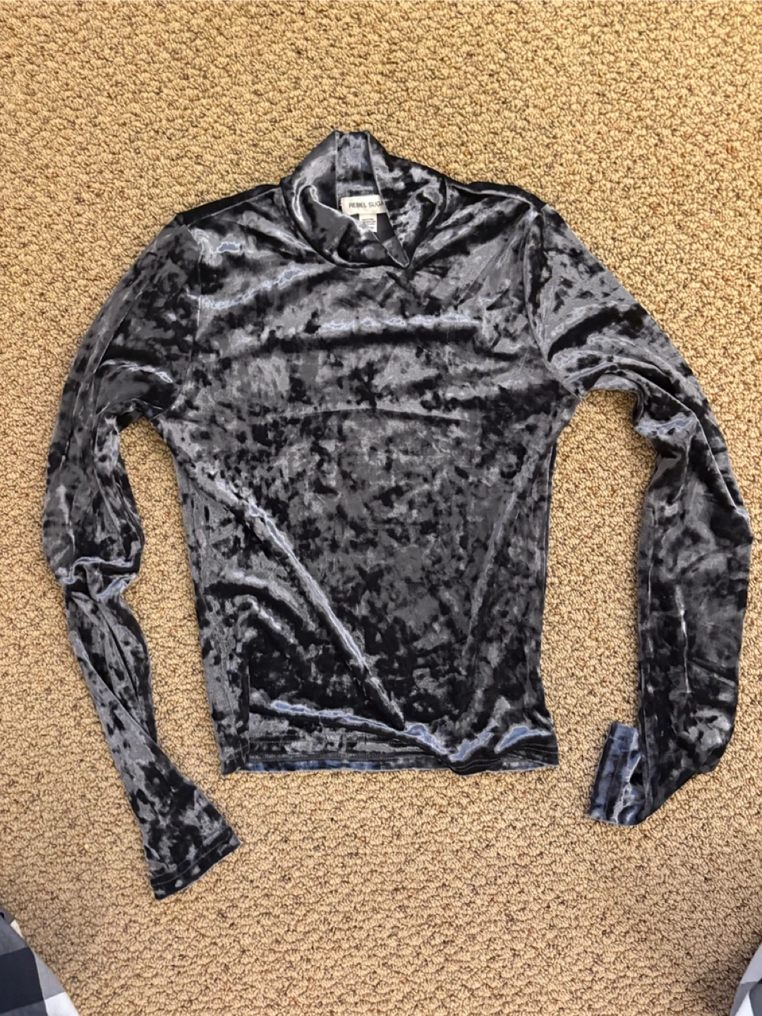 Grey Velvet Long Sleeve