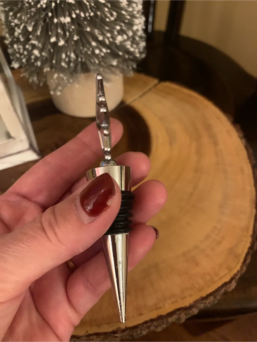 Snowflake Wine Bottle Stopper #Cleanout image indicator(4)