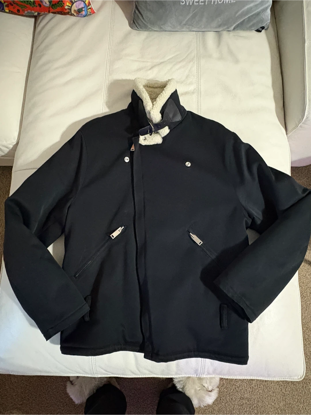 Sandro Paris Aviator Style Shearling Jacket - photo 3
