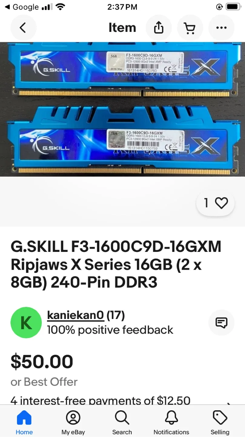 G.Skill Ripjaws X Series 16GB (2x8GB) DDR3 RAM image indicator(5)