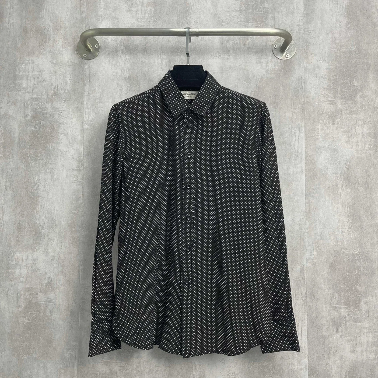 Saint Laurent Black Polka Dot Shirt