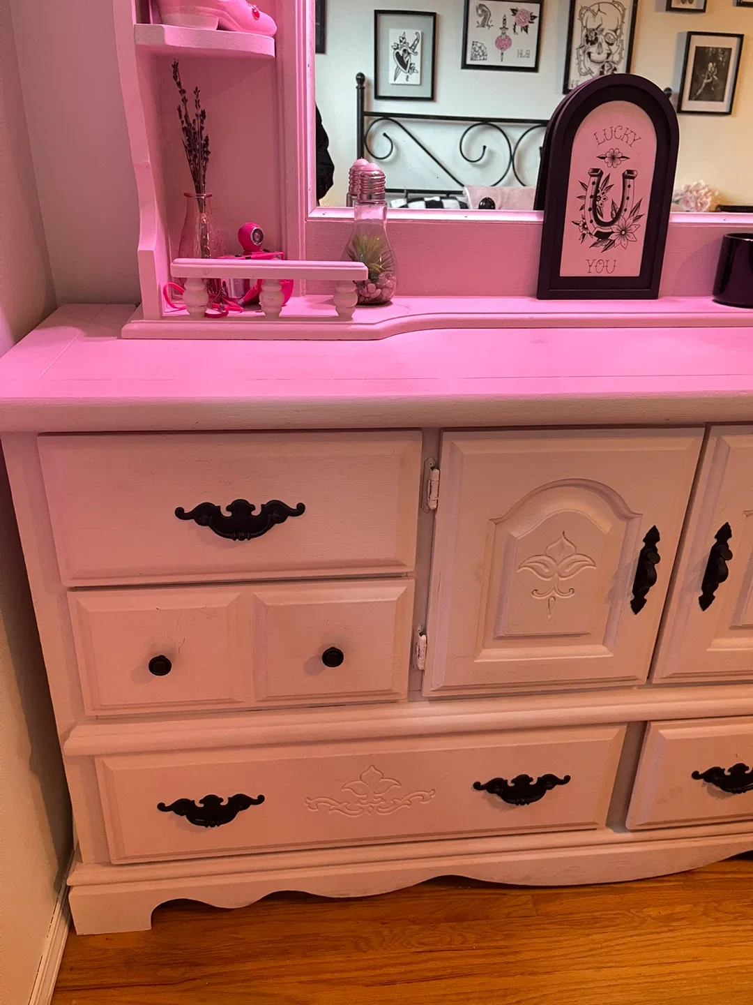 Dresser and night stands set - shabby chic/farmhouse style image indicator(3)