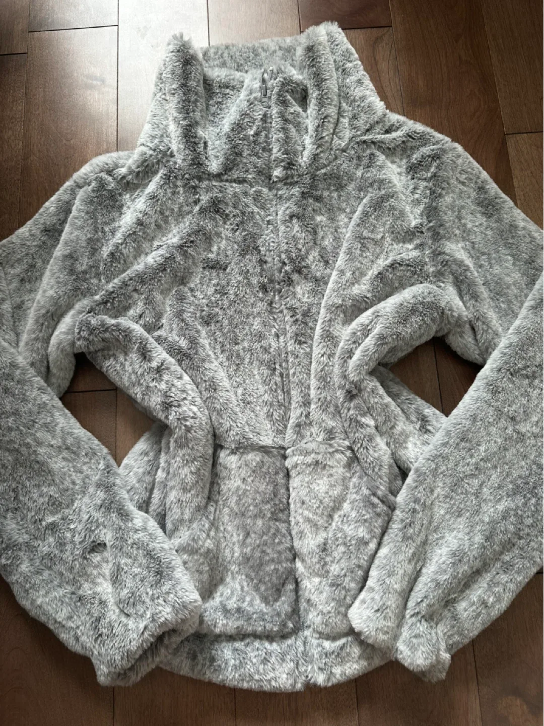 Fuzzy Grey Zip-Up